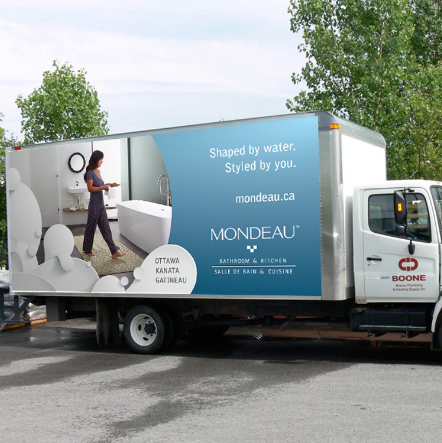 Mondeau Bathroom & Kitchen Truck Wrap | Display