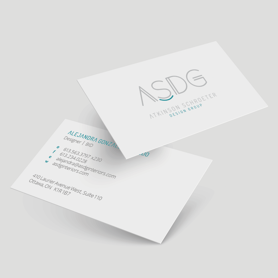 ASDG - Atkinson Schroeter Design Group business card | Brand communication tools