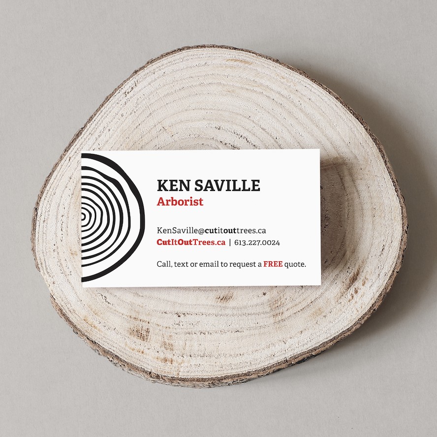 Cut-it-out Tree Services business card | Brand communication tools