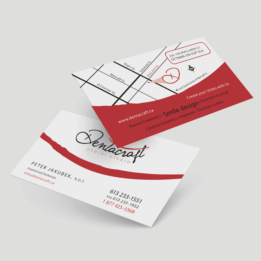 Dentacraft Dental studio business card | Brand communication tools