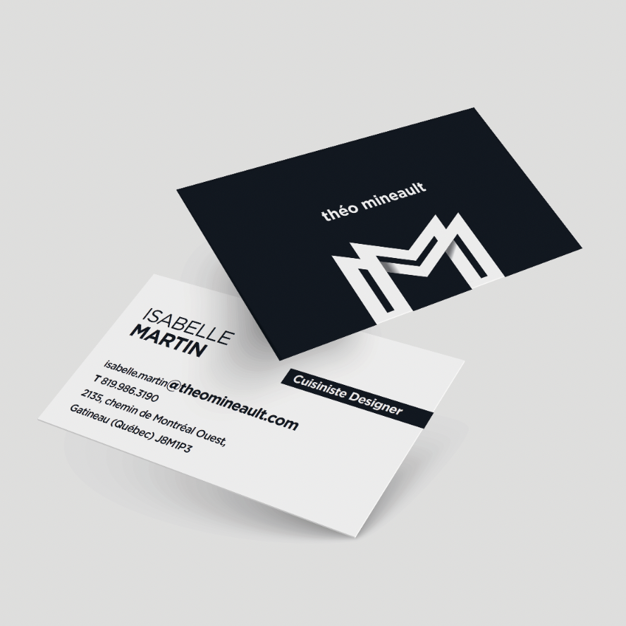 Theo Mineault business card | Brand communication tools