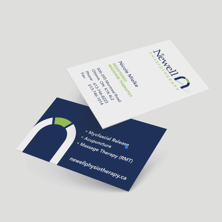 Newell Physio business card | Brand communication tools
