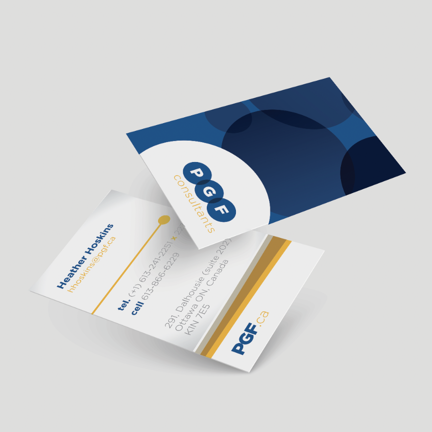 PGF Consultants business card | Brand communication tools