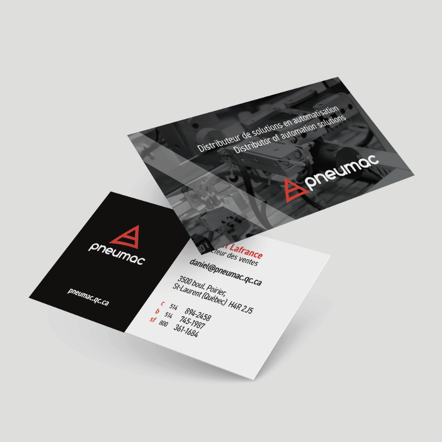 Pneumac business card | Brand communication tools