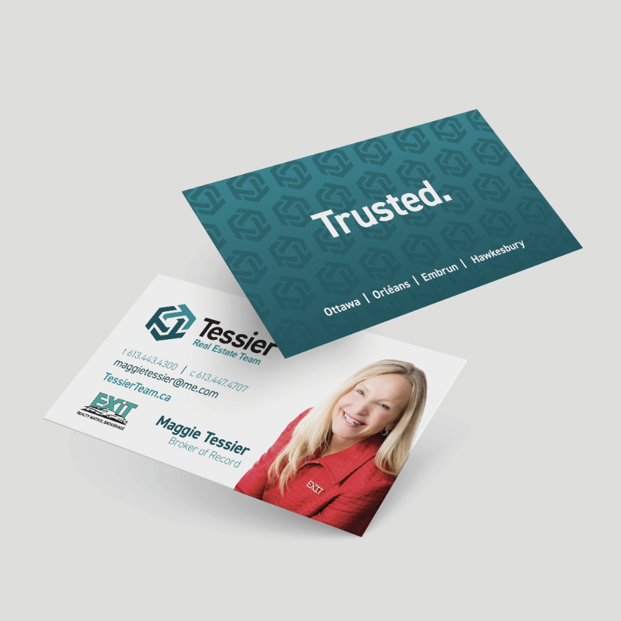 Tessier Realty business card | Brand communication tools