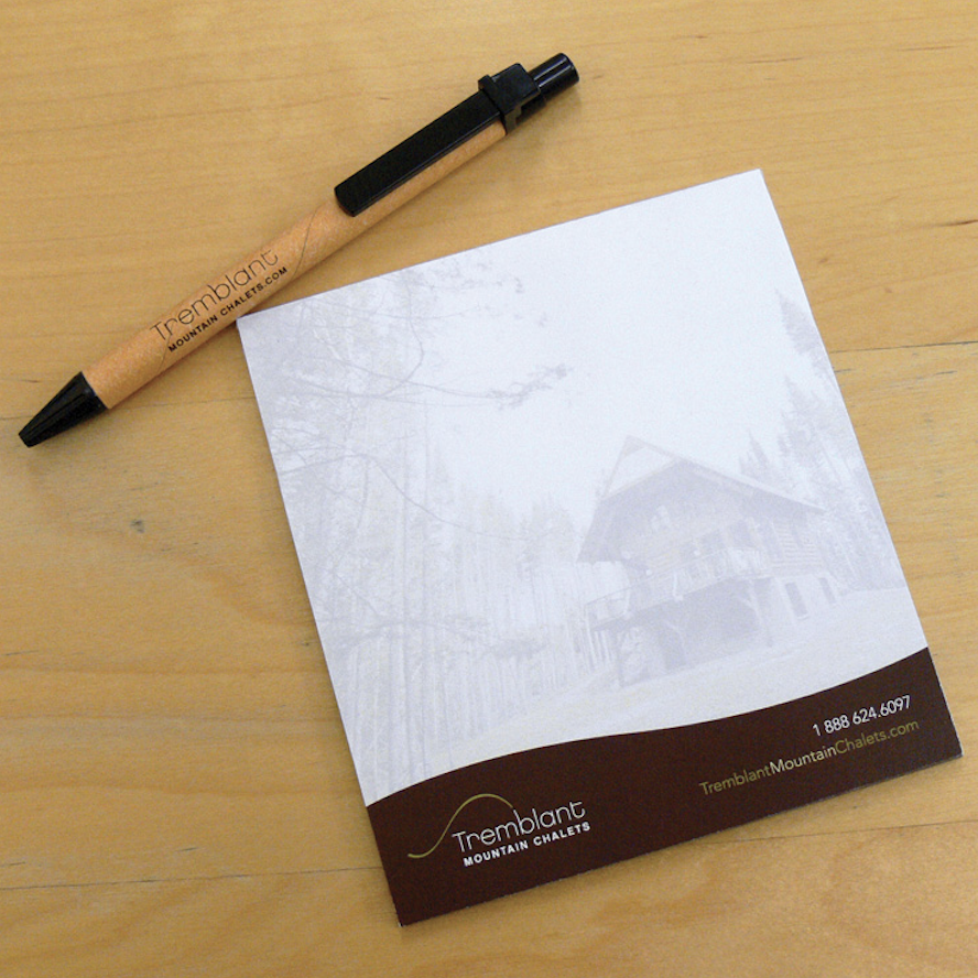 Tremblant Mountain Chalets note pad | Brand communication tools