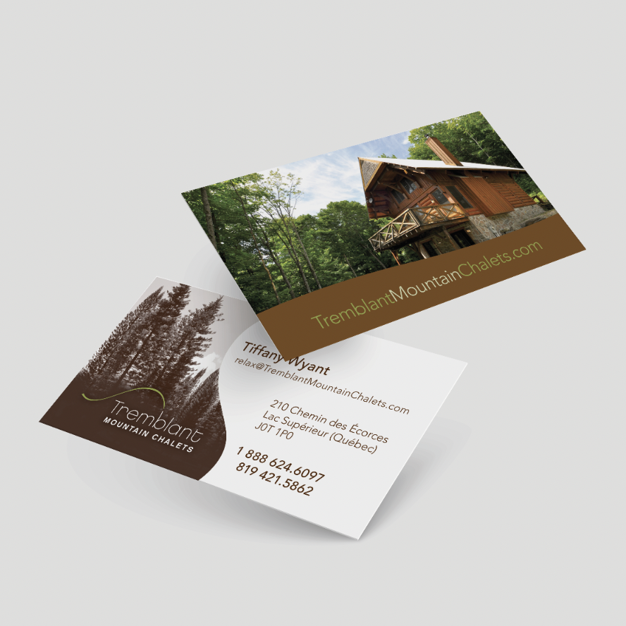 Tremblant Mountain Chalets business card | Brand communication tools