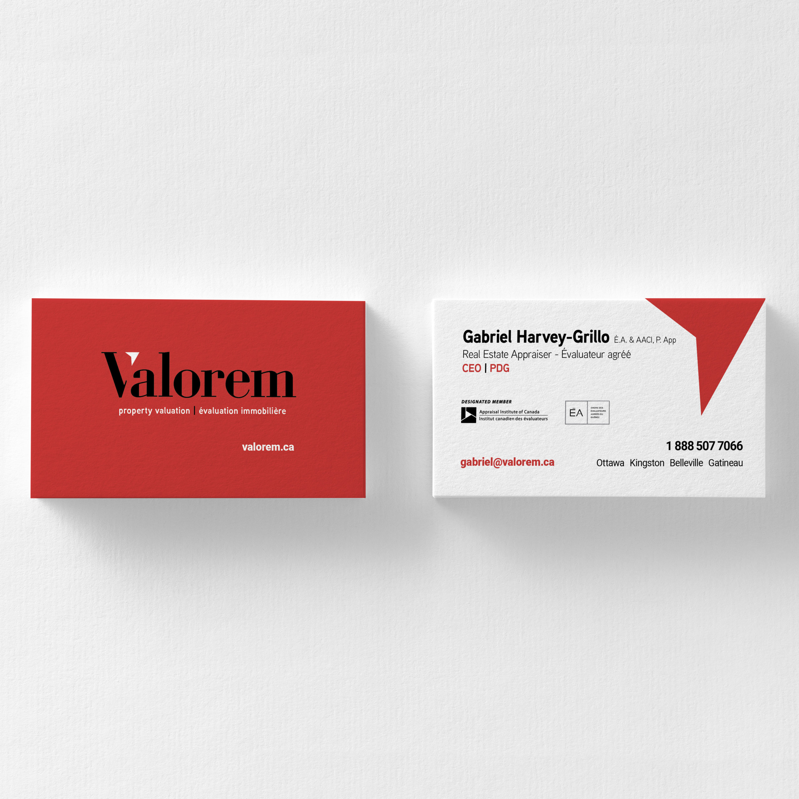Valorem business card | Brand communications tool