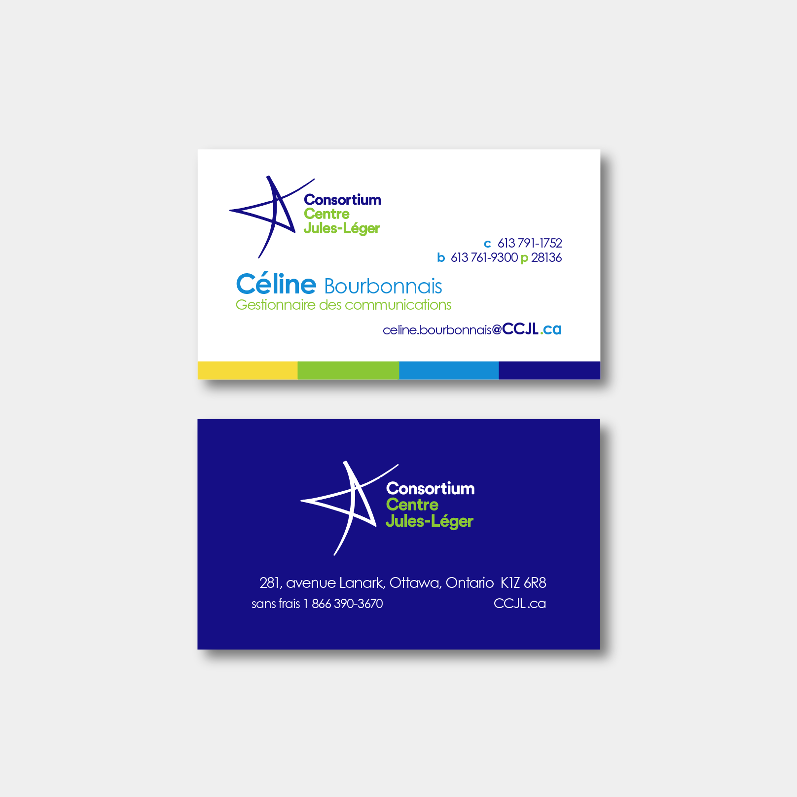 Consortium Centre Jules-Léger business card | Brand communications tool